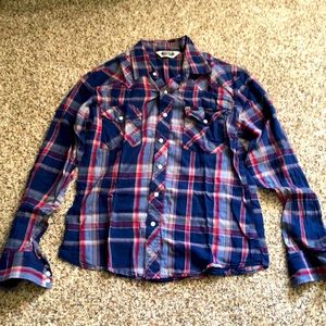 Mens M Salt Valley Plaid Soft Western Flannel